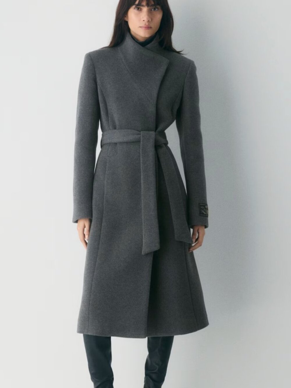 Babaton Aritzia The Connor Long Coat in Soft Wool Cashmere in Gray XS